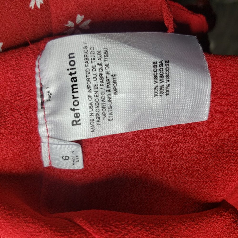 Reformation Bard in Nigella Red Tie Back Neck Mini Dress (842) - Picture 8 of 8